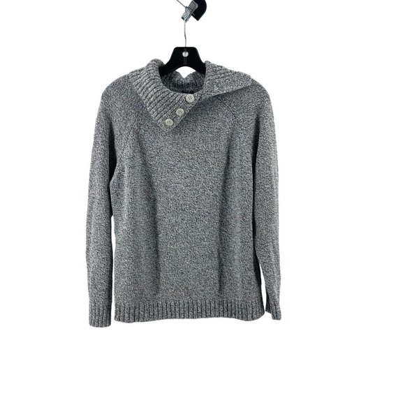 Karen Scott Women's Gray Long Sleeve Collared Knit Sweater Size Medium - Picture 2 of 9